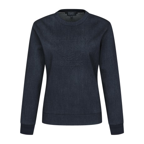 여성 엠보 로고 그래픽 스웻셔츠