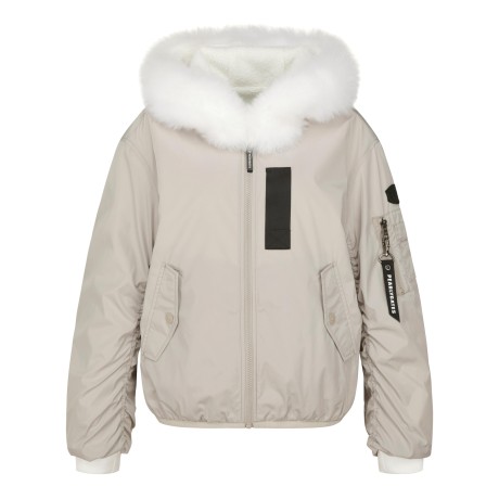 [가격 인하] 여성 폭스퍼 플리스 리버시블 다운 블루종