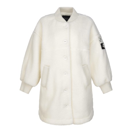 여성 슬리브 패치 하프 셰르파 점퍼