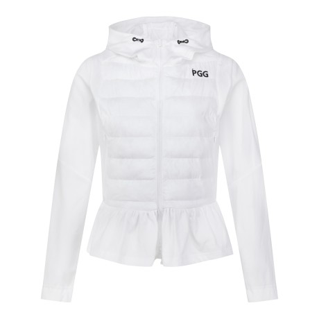 여성 PGG 패딩 블록 프릴 집업 점퍼