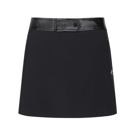 여성 레더 포인트 H라인 스커트