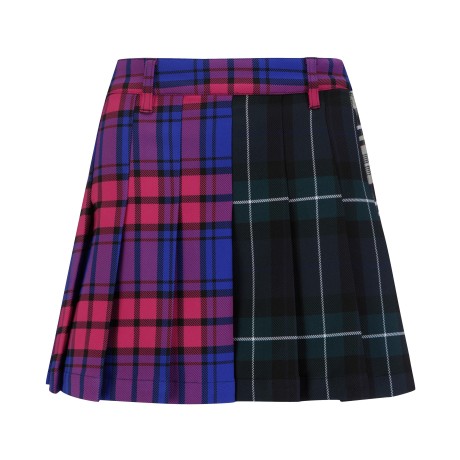 여성 컬러 패턴 믹스 플리츠 스커트