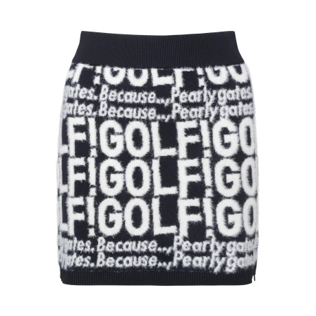 여성 울 레터링 자카드 니트 스커트
