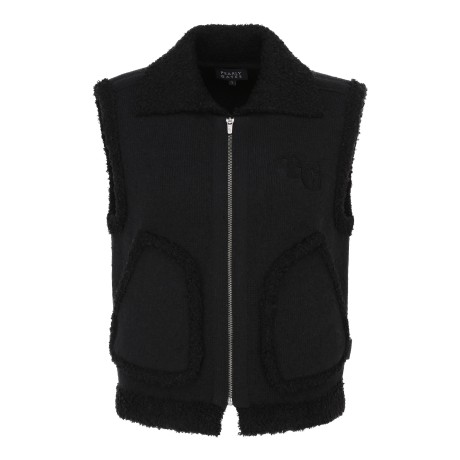 [가격 인하] 여성 부클 믹스 카라 니트 베스트