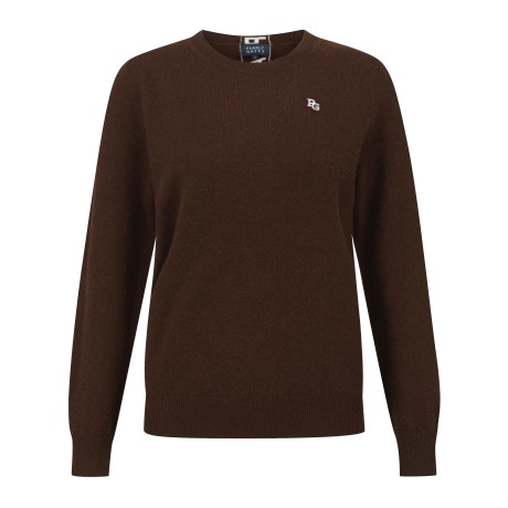 [가격 인하] 여성 캐시미어 백 로고 자카드 캐시미어 스웨터