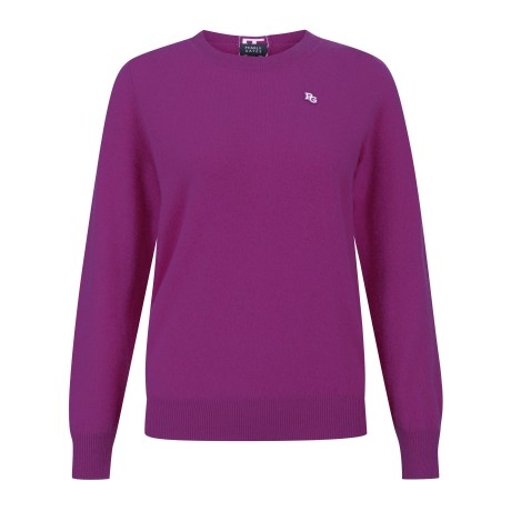 [가격 인하] 여성 캐시미어 백 로고 자카드 캐시미어 스웨터