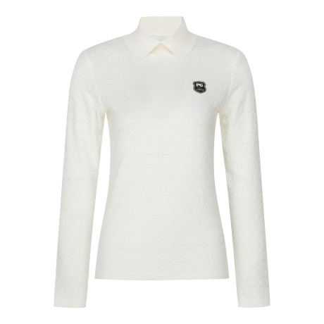 [가격 인하] 여성 별 엠보 칼라 슬림 티셔츠