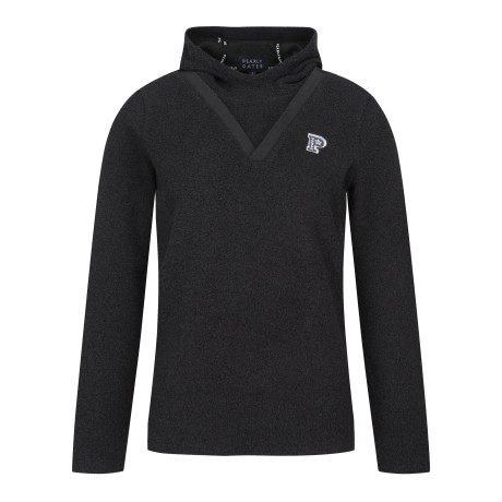 여성 브이넥 레이어드 후드 티셔츠