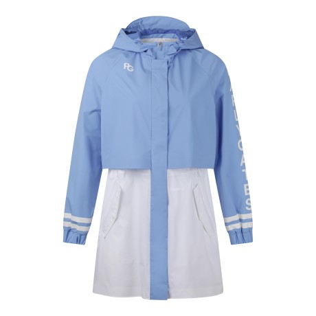 여성 배색 워딩 로고 레인 점퍼 & 파우치