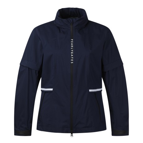 여성 탈착 소매 레인 점퍼 & 파우치