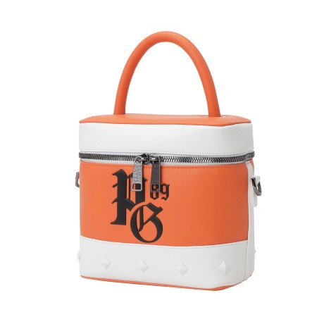 여성 스터드 배색 로고 투웨이백