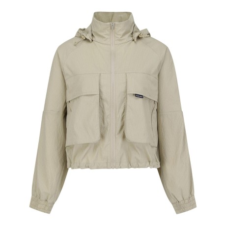 여성 시어서커 멀티 포켓 후드 집업 점퍼