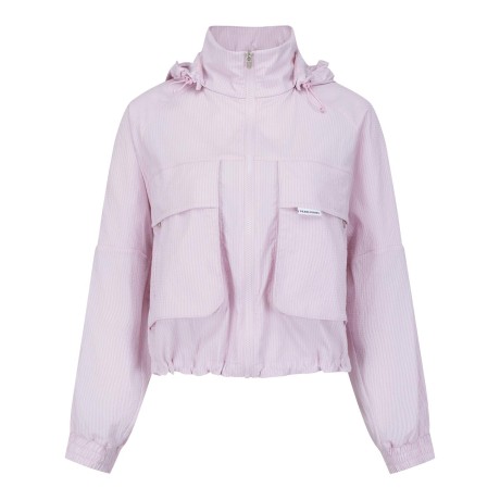 여성 시어서커 멀티 포켓 후드 집업 점퍼