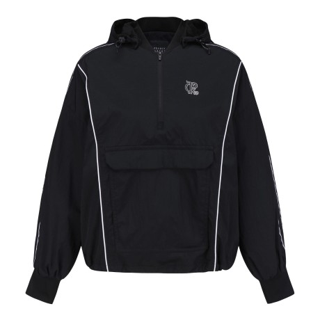 여성 배색 라인 아노락 후드 점퍼