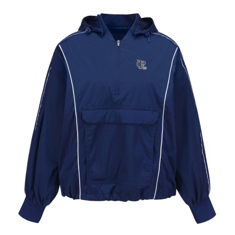 여성 배색 라인 아노락 후드 점퍼