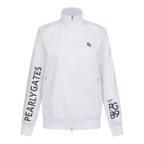 여성 백 패턴 타공 믹스 집업 점퍼