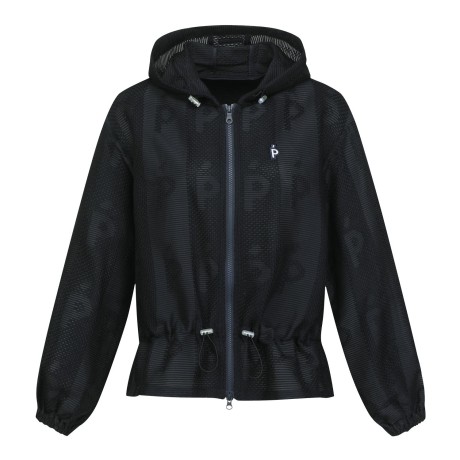 여성 P 로고 패턴 스트링 후드 점퍼