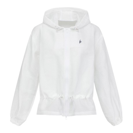 여성 P 로고 패턴 스트링 후드 점퍼