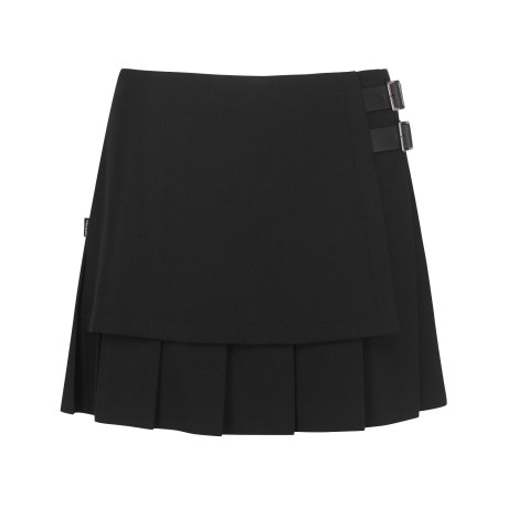 [ONLY BUCKET] 여성 버클 레이어 플리츠 큐롯 스커트