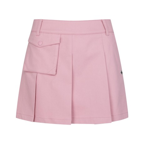 여성 플랩 포켓 플리츠 밴딩 큐롯 스커트