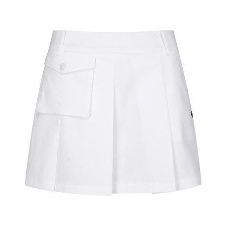 여성 플랩 포켓 플리츠 밴딩 큐롯 스커트