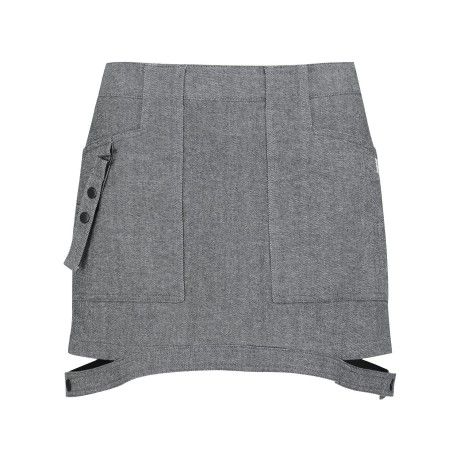 여성 데님 라이크 슬릿 포인트 큐롯 스커트