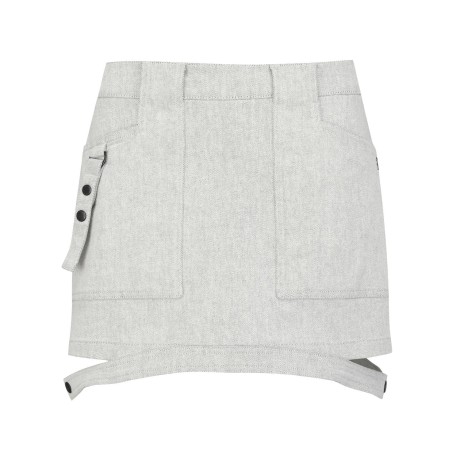 여성 데님 라이크 슬릿 포인트 큐롯 스커트
