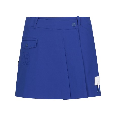 여성 엠보 로고 플리츠 큐롯 랩 스커트