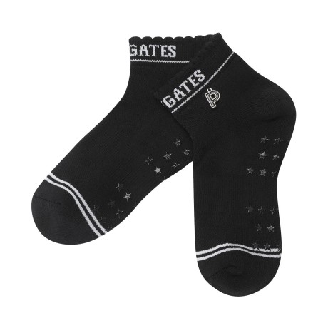 여성 심볼 메탈 프릴 단목 양말