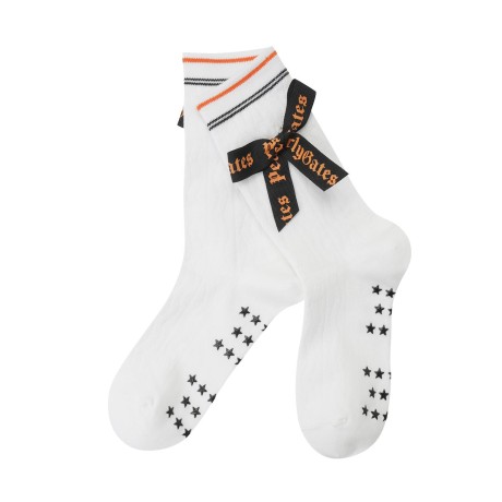 여성 로고 리본 탈착 장목 양말