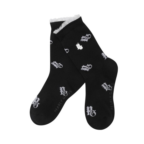 여성 레이스 포인트 로고 장목 양말