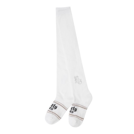 여성 핫픽스 로고 배색 논슬립 니삭스