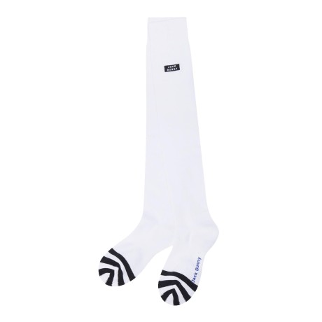 여성 잭바니 로고 컬러 블록 니삭스