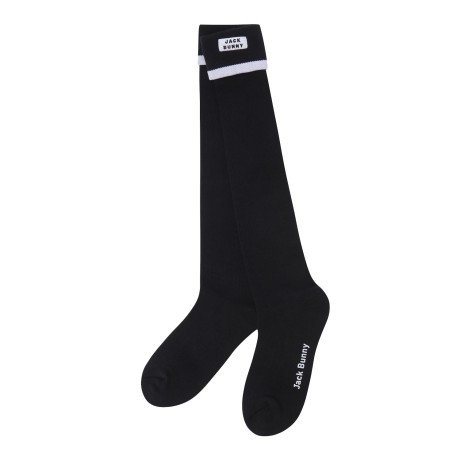 여성 잭바니 배색 라인 턴업 니삭스