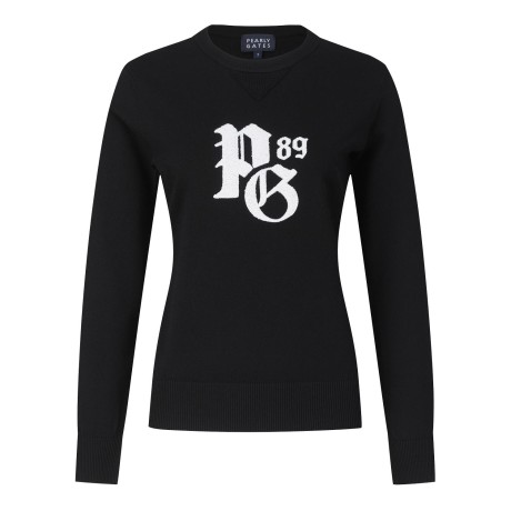 [ONLY BUCKET] 여성 배색 부클 로고 긴팔 니트