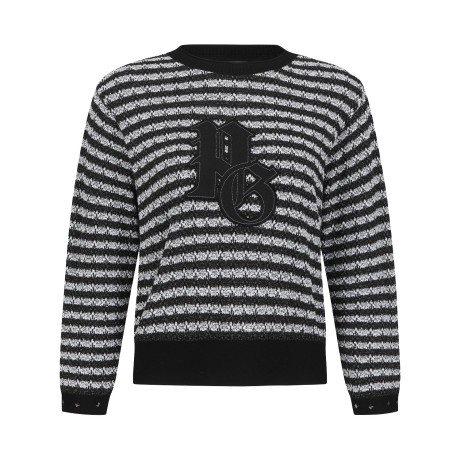 여성 엠블럼 뱃지 테리 크롭 스웨터