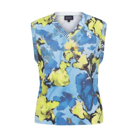 여성 수채화 플로럴 니트 베스트