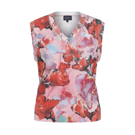 여성 수채화 플로럴 니트 베스트