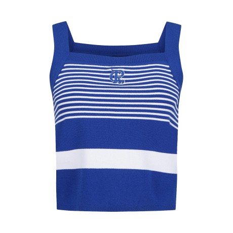 여성 스트라이프 니트 뷔스티에 탑