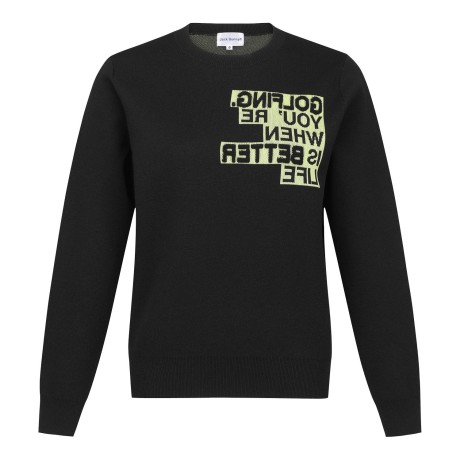 여성 잭바니 리버스 레터링 긴팔 니트