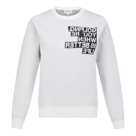 여성 잭바니 리버스 레터링 긴팔 니트