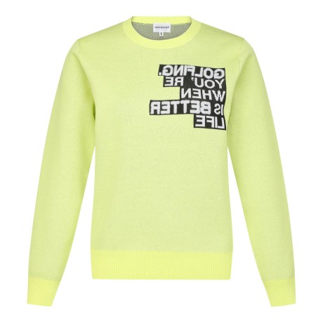 여성 잭바니 리버스 레터링 긴팔 니트