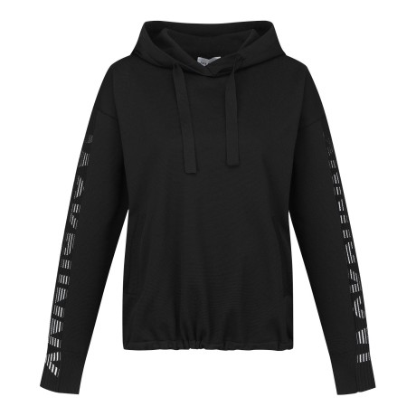 여성 잭바니 로고 슬리브 후드 니트