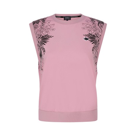 여성 페이즐리 플로럴 슬리브리스 티셔츠