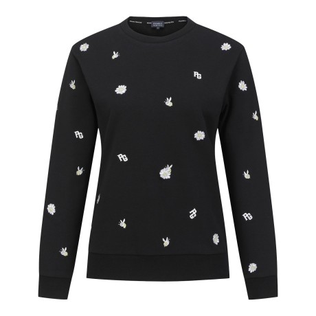 여성 플로럴 로고 자수 맨투맨