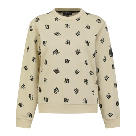 여성 엠블럼 로고 패턴 스웻셔츠