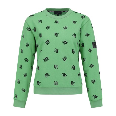 여성 엠블럼 로고 패턴 스웻셔츠