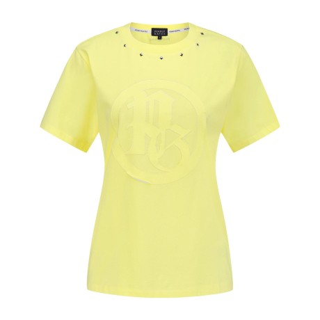 여성 스터드 빅 로고 반팔 티셔츠