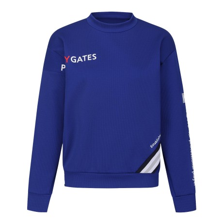 여성 배색 라인 로고 스웻셔츠