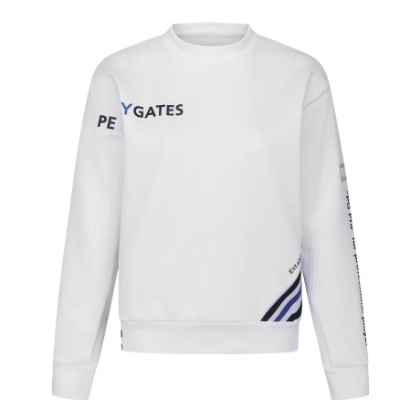 여성 배색 라인 로고 스웻셔츠